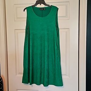 Nina Leonard Green sleeveless swing dress , like new XL
